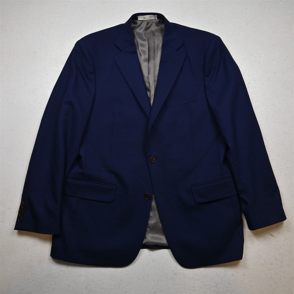 Hardwick 42R Blue Super 100 Wool USA Made Mens Blazer Suit Jacket Sport Coat